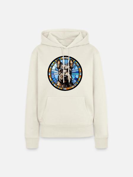 Schottischer Terrier Hunderasse Aquarellglas - Frauen Premium Bio Hoodie - Naturweiß