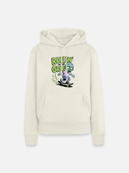 Rollin zum Grab - Frauen Premium Bio Hoodie - Naturweiß