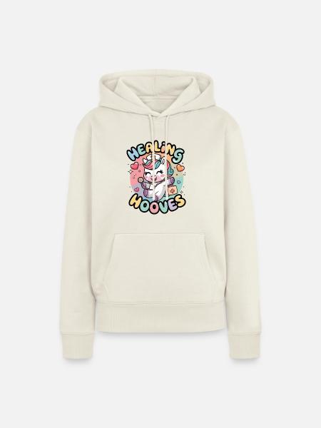 Heilende Hufe - Frauen Premium Bio Hoodie - Naturweiß