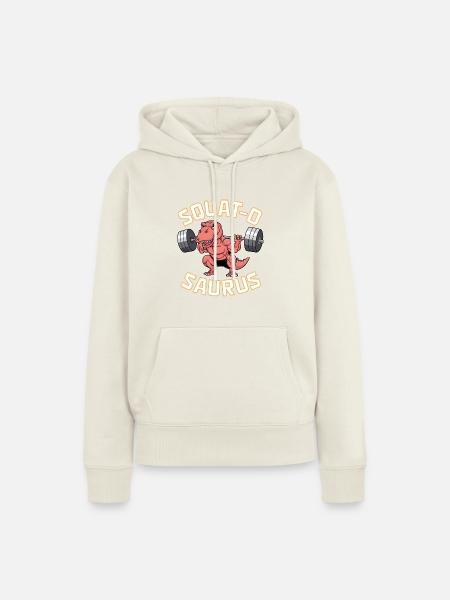 Squat-O Saurus - Frauen Premium Bio Hoodie - Naturweiß