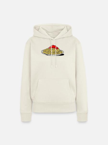 Spaghetti mit Tomaten - Frauen Premium Bio Hoodie - Naturweiß