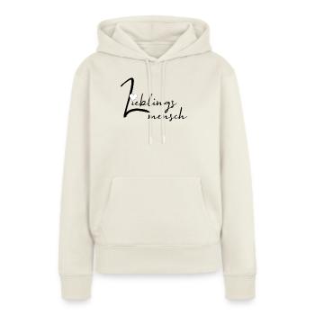 Lieblingsmensch - Frauen Premium Bio Hoodie - Naturweiß - Vorne - Selfina (174cm)