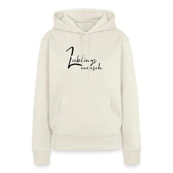 Lieblingsmensch - Frauen Premium Bio Hoodie - Naturweiß - Vorne - Selfina (174cm)