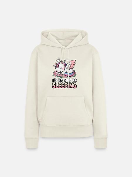 Ich würde lieber schlafen - Frauen Premium Bio Hoodie - Naturweiß