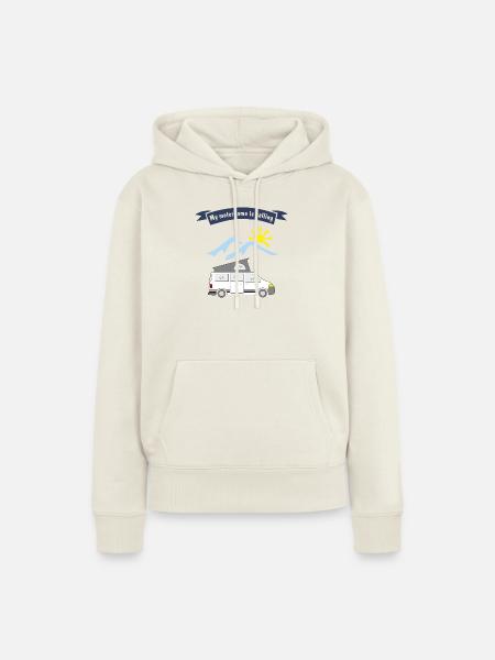 motorhome is calling - Frauen Premium Bio Hoodie - Naturweiß