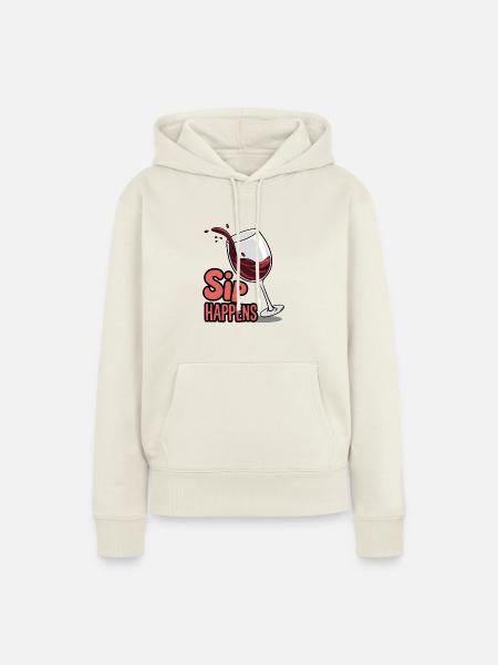 Schluck passiert - Frauen Premium Bio Hoodie - Naturweiß