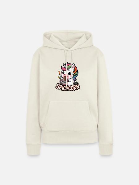 Spicycorn - Frauen Premium Bio Hoodie - Naturweiß