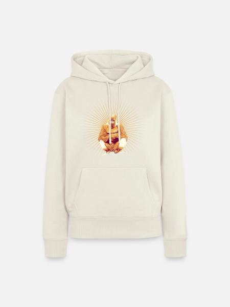 Gorilla Retro - Frauen Premium Bio Hoodie - Naturweiß