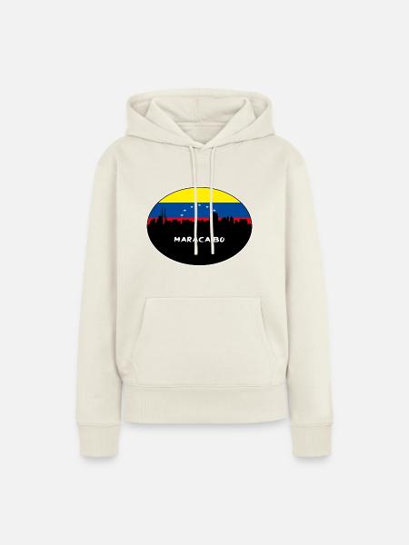 Maracaibo-Venezuela-Flaggen-Skyline-Schattenbild-Reise - Frauen Premium Bio Hoodie - Naturweiß