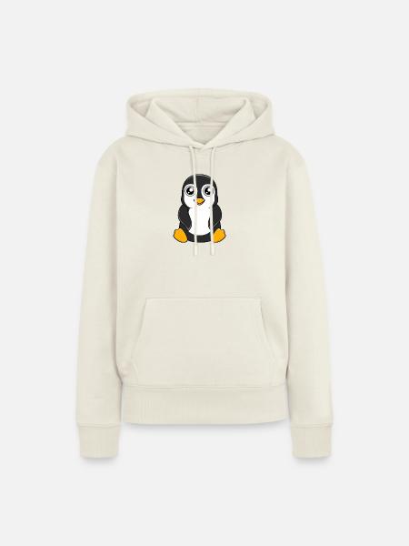 Pinguin - Frauen Premium Bio Hoodie - Naturweiß