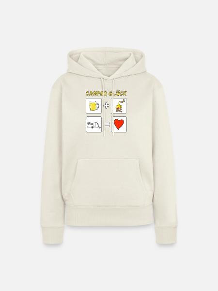 camper glück wohnwagen - Frauen Premium Bio Hoodie - Naturweiß