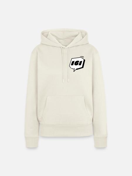 161 - BUBBLE OUTLINE - Frauen Premium Bio Hoodie - Naturweiß