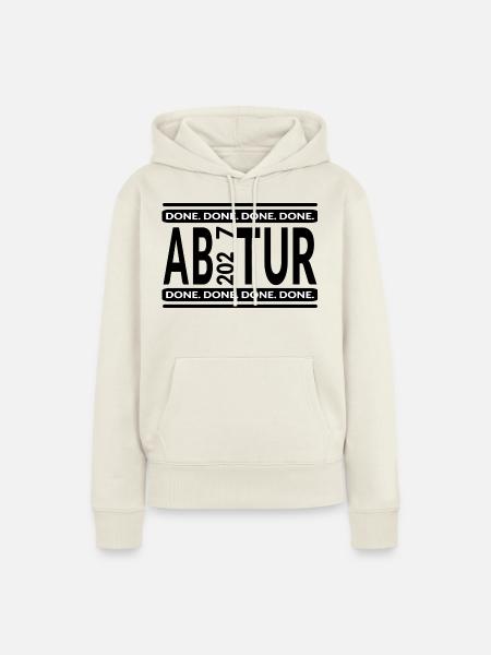 Gymnasium Abitur 2027 - Frauen Premium Bio Hoodie - Naturweiß