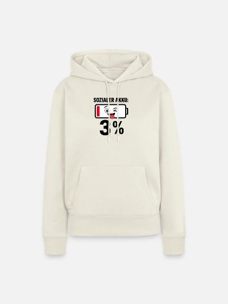 Witziger Akku Ladebalken - Frauen Premium Bio Hoodie - Naturweiß