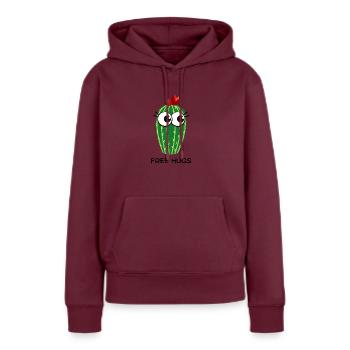 free hugs cactus - Frauen Premium Bio Hoodie - Burgunderrot - Vorne - Julia (174cm)