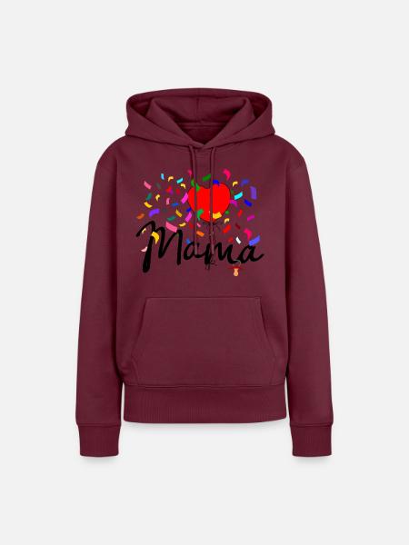 Mama Konfetti - Frauen Premium Bio Hoodie - Burgunderrot