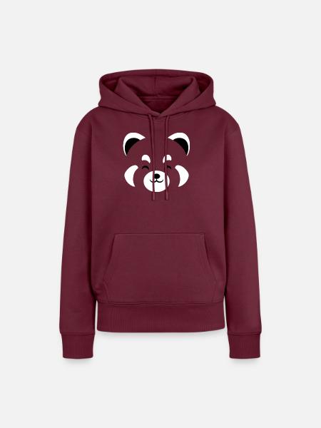 Roter Panda Kawaii - Frauen Premium Bio Hoodie - Burgunderrot