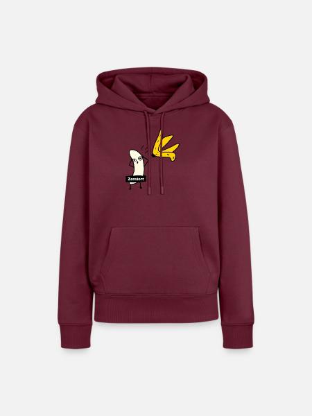 Banane zieht sich aus - Frauen Premium Bio Hoodie - Burgunderrot