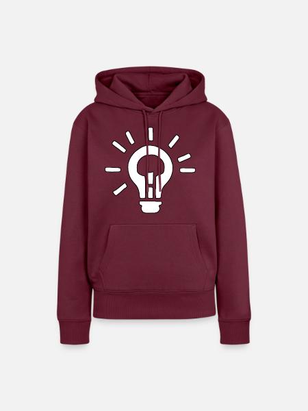 Glühbirne Silhouette - Frauen Premium Bio Hoodie - Burgunderrot