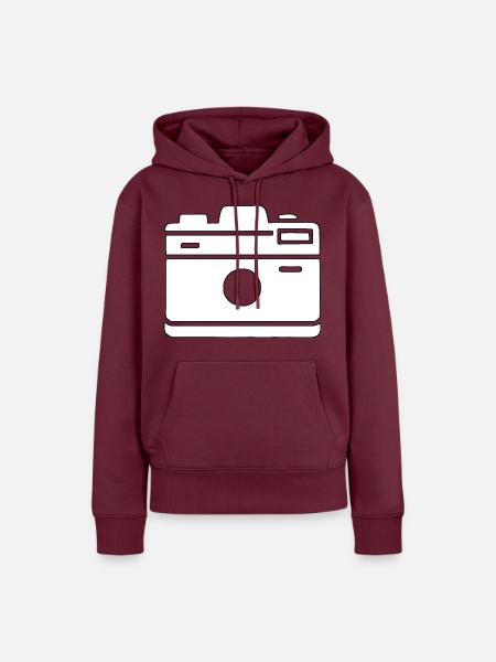 Kamera Silhouette - Frauen Premium Bio Hoodie - Burgunderrot