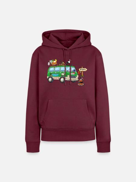 Ungarn Camper Wohnmobil - Frauen Premium Bio Hoodie - Burgunderrot