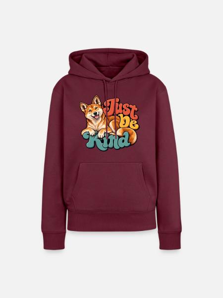 Dingo - Frauen Premium Bio Hoodie - Burgunderrot