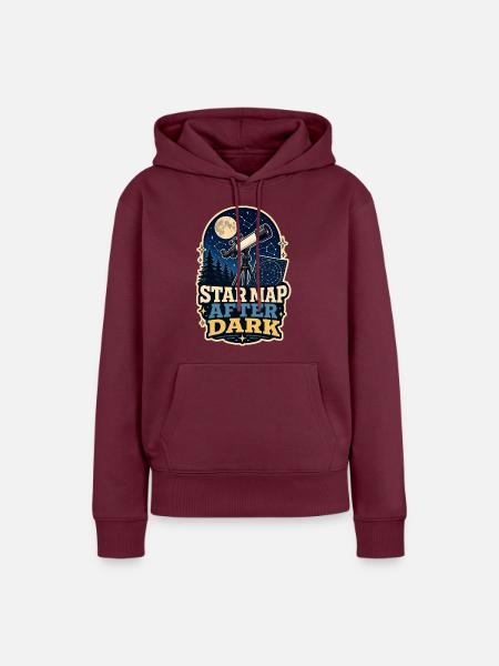 STAR MAP AFTER DARK - Frauen Premium Bio Hoodie - Burgunderrot