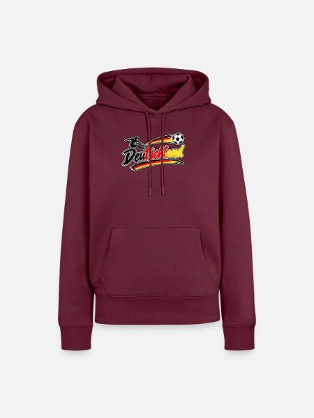 DeutschlandFussball - Frauen Premium Bio Hoodie - Burgunderrot