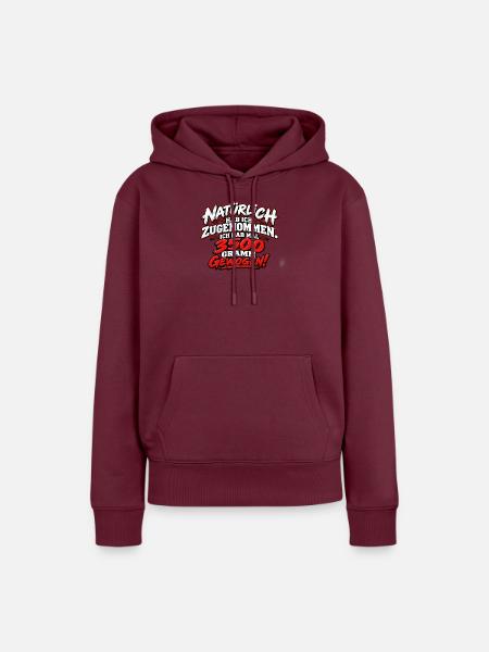 Natürlich Zugenommen: 3500 Gramm Gewogen - Frauen Premium Bio Hoodie - Burgunderrot