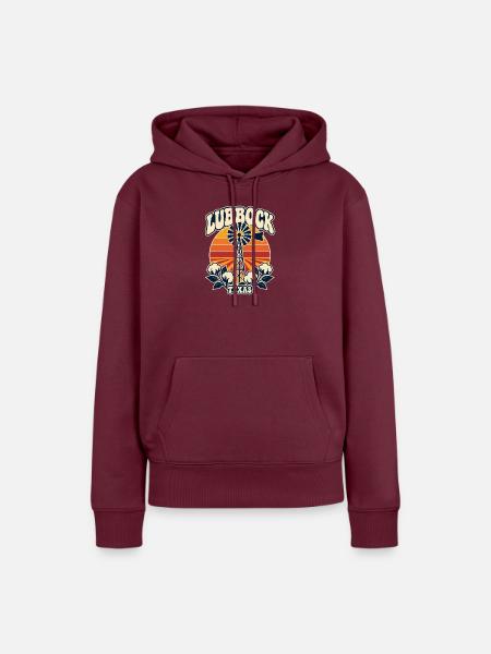 Lubbock Texas Sonnenwind Turm - Frauen Premium Bio Hoodie - Burgunderrot