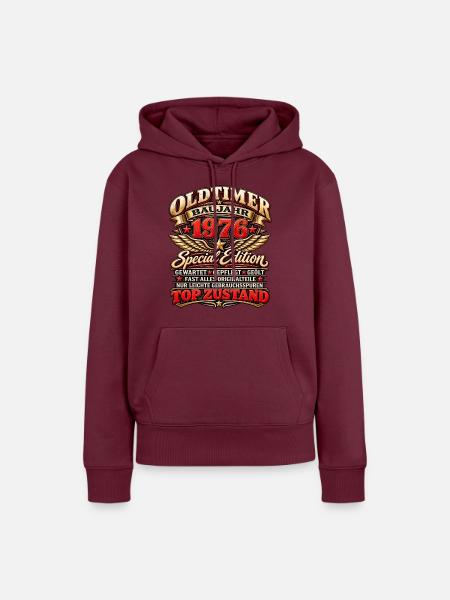 Oldtimer Baujahr 1976 – Special Edition - Frauen Premium Bio Hoodie - Burgunderrot