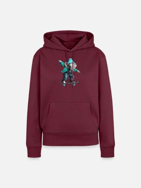 Elefant Freestyle - Frauen Premium Bio Hoodie - Burgunderrot