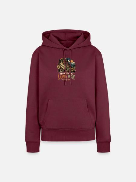 Für den langen Weg gemacht - Frauen Premium Bio Hoodie - Burgunderrot