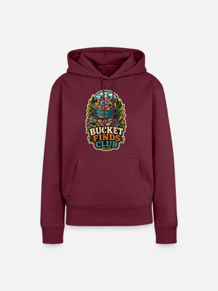 BUCKET FINDS CLUB - Frauen Premium Bio Hoodie - Burgunderrot
