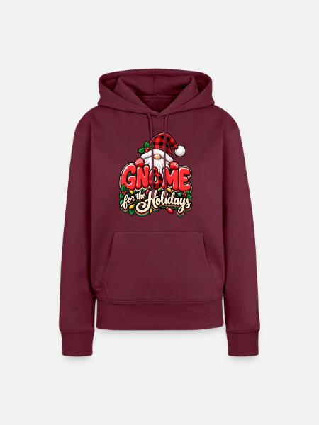 Gnom für die Holidays - Frauen Premium Bio Hoodie - Burgunderrot