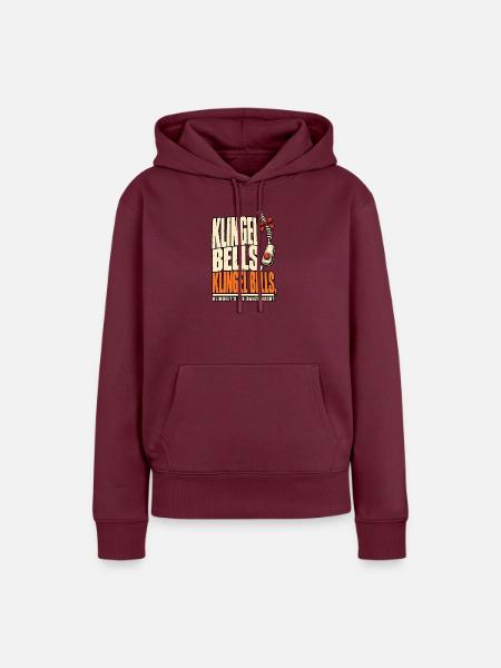 Klingel Bells Pflege Nachtdienst - Frauen Premium Bio Hoodie - Burgunderrot