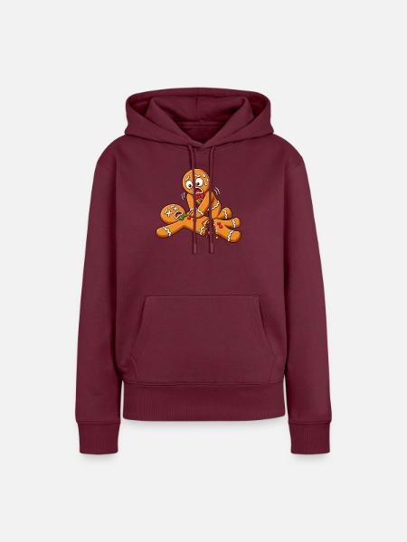 Lebkuchen Chaos: Zerrissenes Kekspaar - Frauen Premium Bio Hoodie - Burgunderrot