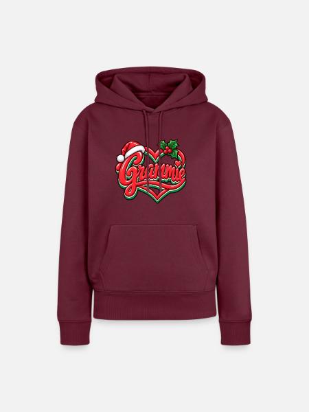 Grammie Herzweihnacht Logo - Frauen Premium Bio Hoodie - Burgunderrot