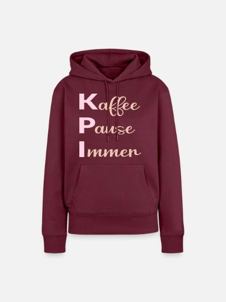 Büro Kaffee Sprüche - Frauen Premium Bio Hoodie - Burgunderrot
