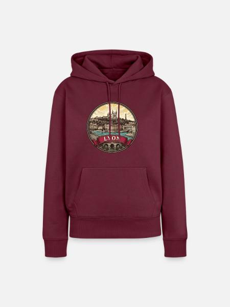 Lyon Frankreich Reiseabzeichen Fourvière Basilique Geschenk - Frauen Premium Bio Hoodie - Burgunderrot