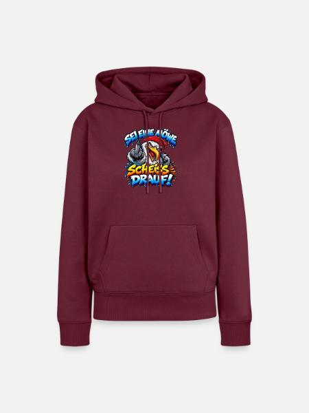 Sei eine Möwe Scheiss drauf - Frauen Premium Bio Hoodie - Burgunderrot