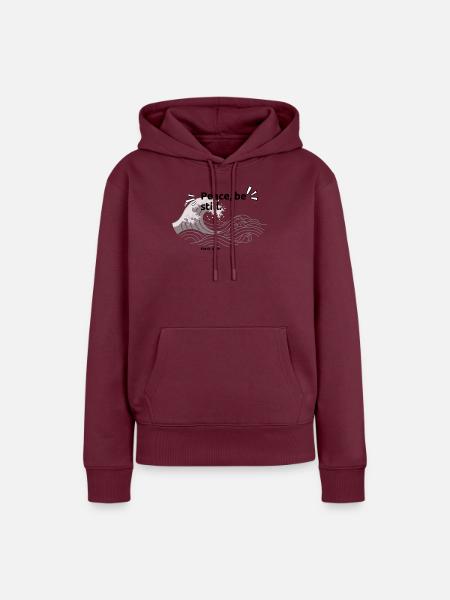 Markus 4,39 Friede, sei still. - Frauen Premium Bio Hoodie - Burgunderrot