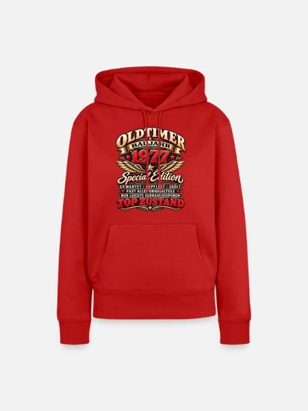 Oldtimer Baujahr 1977 – Special Edition - Frauen Premium Bio Hoodie - Rot