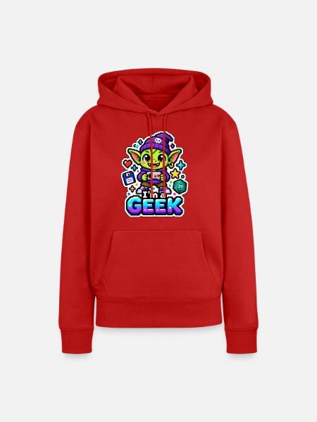 ICH BIN EIN NERD - Goblinspieler - Frauen Premium Bio Hoodie - Rot