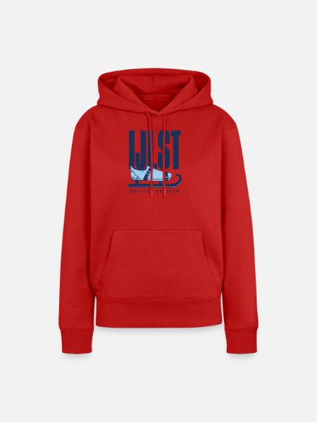 IJlst Drylts Friesland Holzschlittschuh Design - Frauen Premium Bio Hoodie - Rot