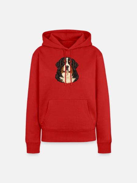 Berner Sennenhund – Treuer Blick - Frauen Premium Bio Hoodie - Rot