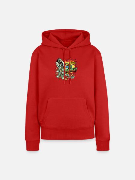 Show_me_the_money - Frauen Premium Bio Hoodie - Rot