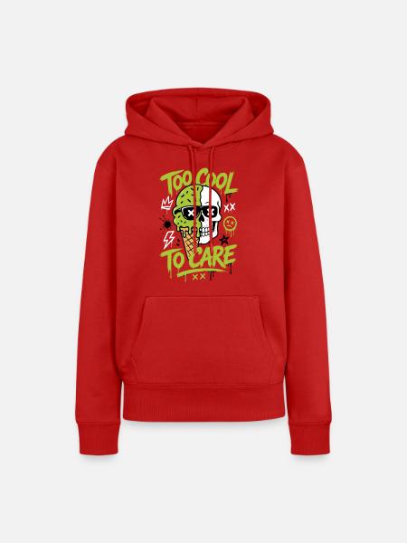 Eis-Totenkopf – Too Cool to Care - Frauen Premium Bio Hoodie - Rot