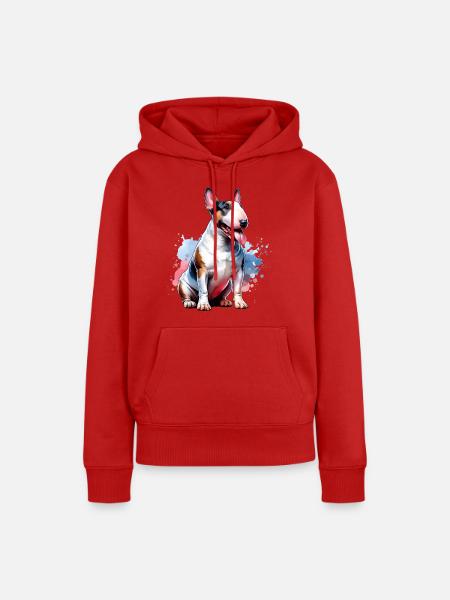 Bullterrier Geschenk - Frauen Premium Bio Hoodie - Rot