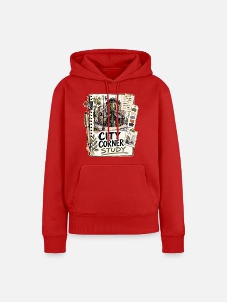 CITY CORNER STUDY - Frauen Premium Bio Hoodie - Rot